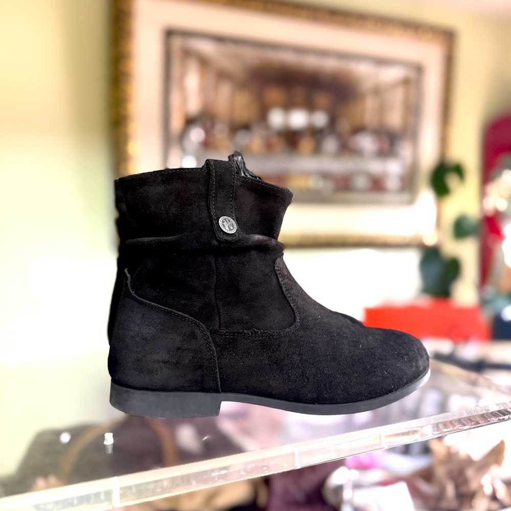 Black Suede Ankle Boots - Women